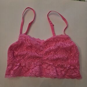 Lace Bralette in Hot Pink Fruit Of The Loom Size 32